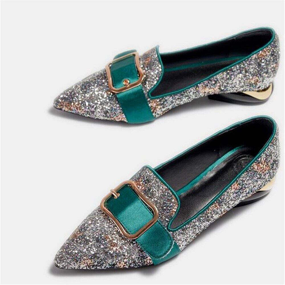 【新作】【送料無料】 先のとがったヒールベルトメタルバックル装飾ヒール春の女性の靴 シューズ スプリング 春物 ハーネス 10b364740821157