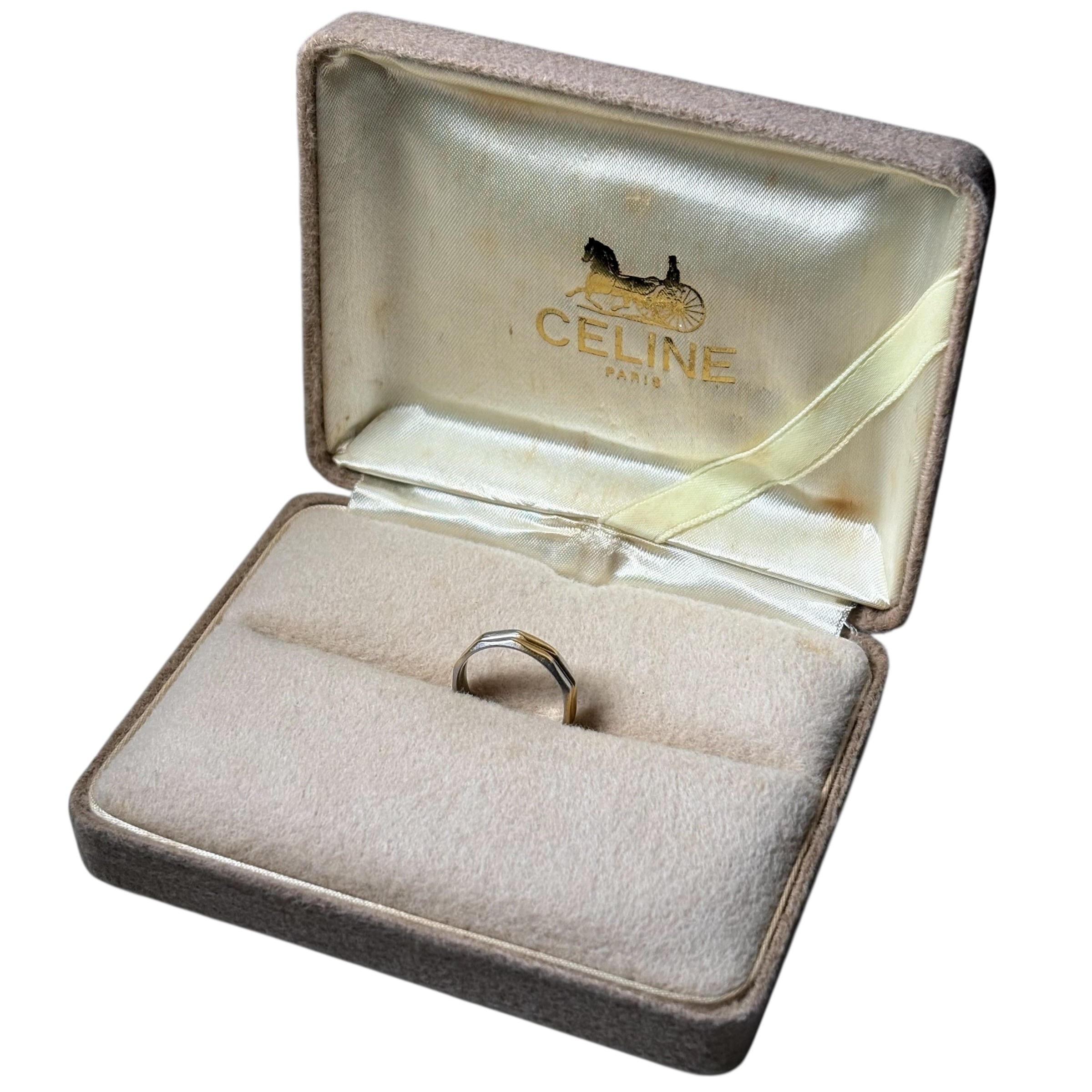 vintage CELINE k18 × platinum850 2row band ring | NOIR ONLINE