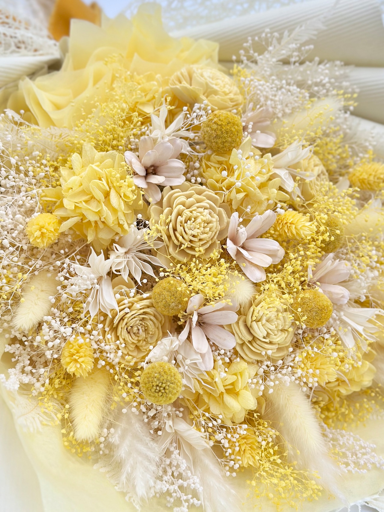 ドライフラワー花束(蜂蜜色) □Lサイズ 【定番商品】 画像4