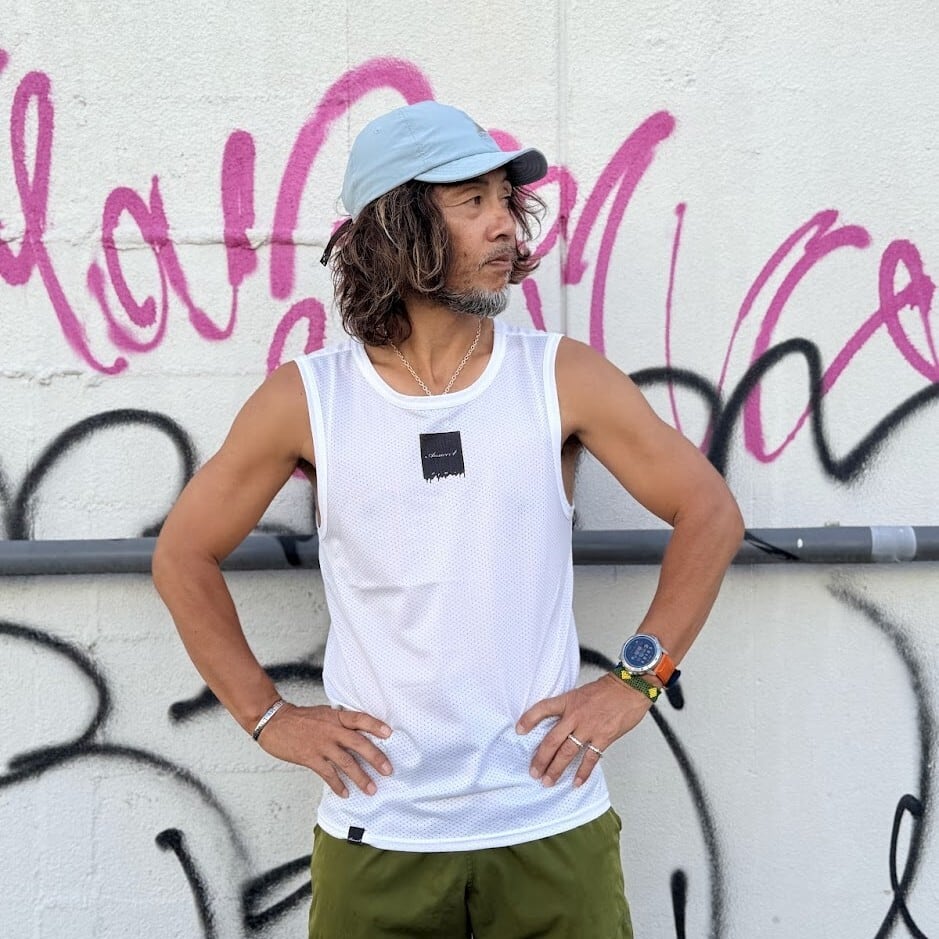 Answer4 / Dry Sleeveless Tshirt (White) | 道がまっすぐ