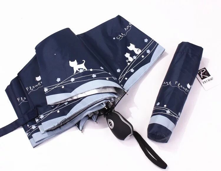 雨の日が楽しくなる猫柄の折り畳み傘