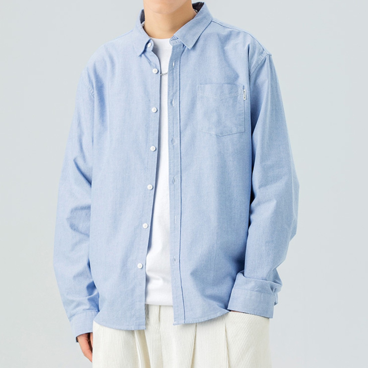 チェストポケットデザイン ボタンダウンシャツ af0115
