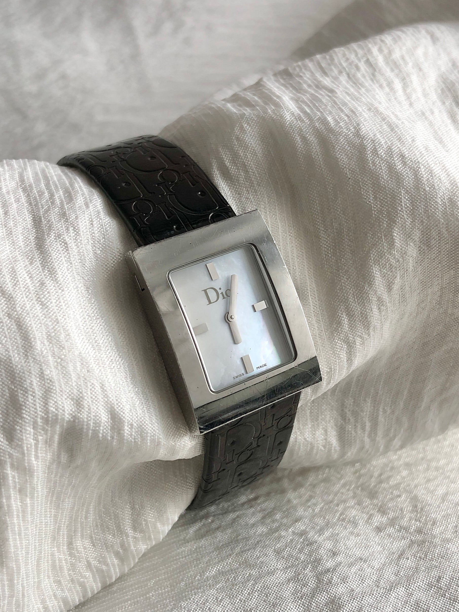 Christian Dior クリスチャン ディオール トロッター 腕時計 ブラック ステンレススチール クウォーツ vintage ヴィンテージ オールド pnj63r