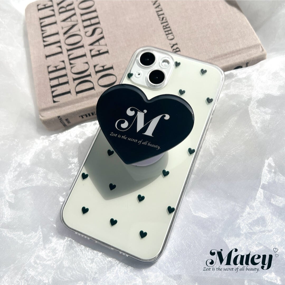 Matey original♡ブラックハートクリアiPhoneケース | Matey