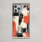 受注生産 iPhoneケース 赤黒白のグランジ紙片コラージュ｜ZINE風 ZINE053B