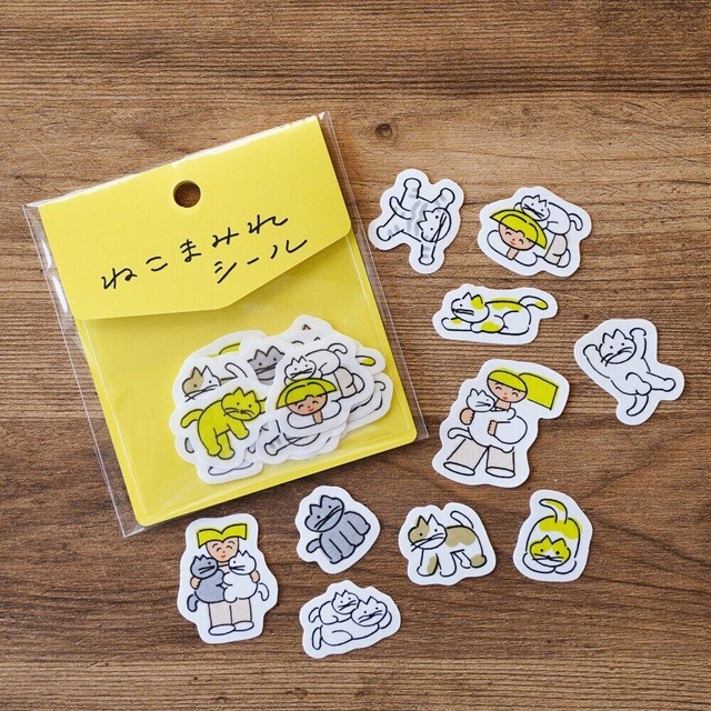 【ニシワキタダシ】フレークシール「ねこまみれシール」