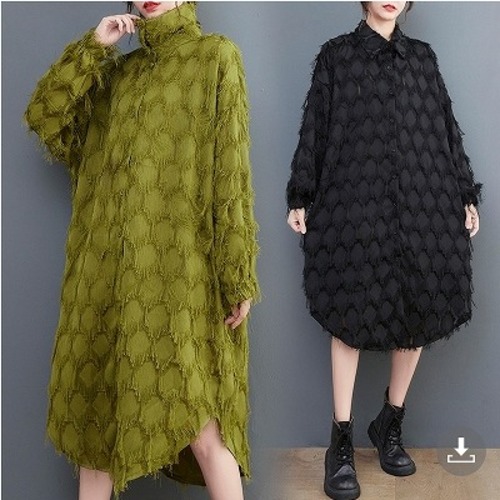 【秋冬新作】ファッションワンピース♪ブラック/グリーン2色展開◆#secmio-221697