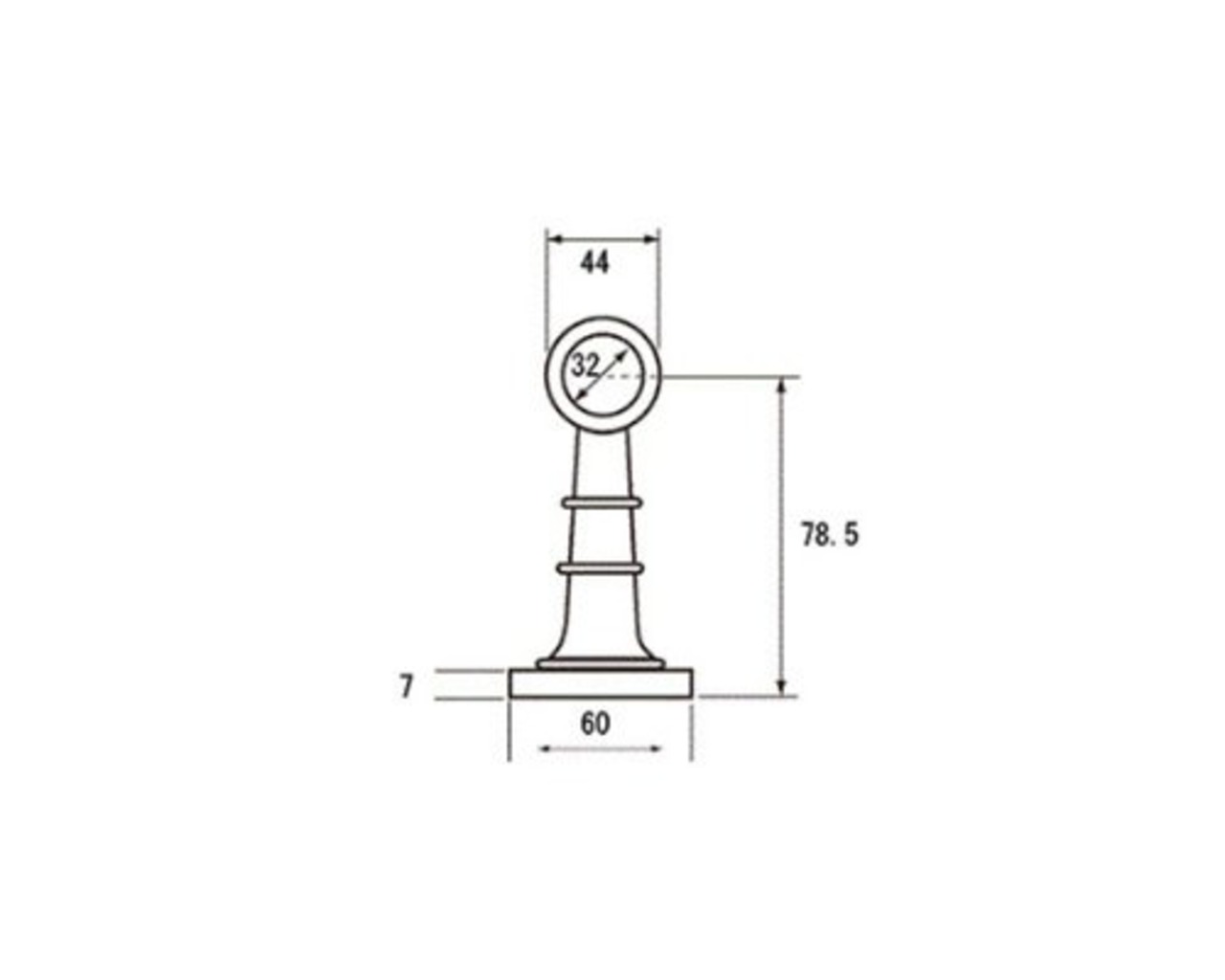 ハイロジック 首長ブラケット(ゲンコ)通32mm ステンレスパイプ32mm用 37027