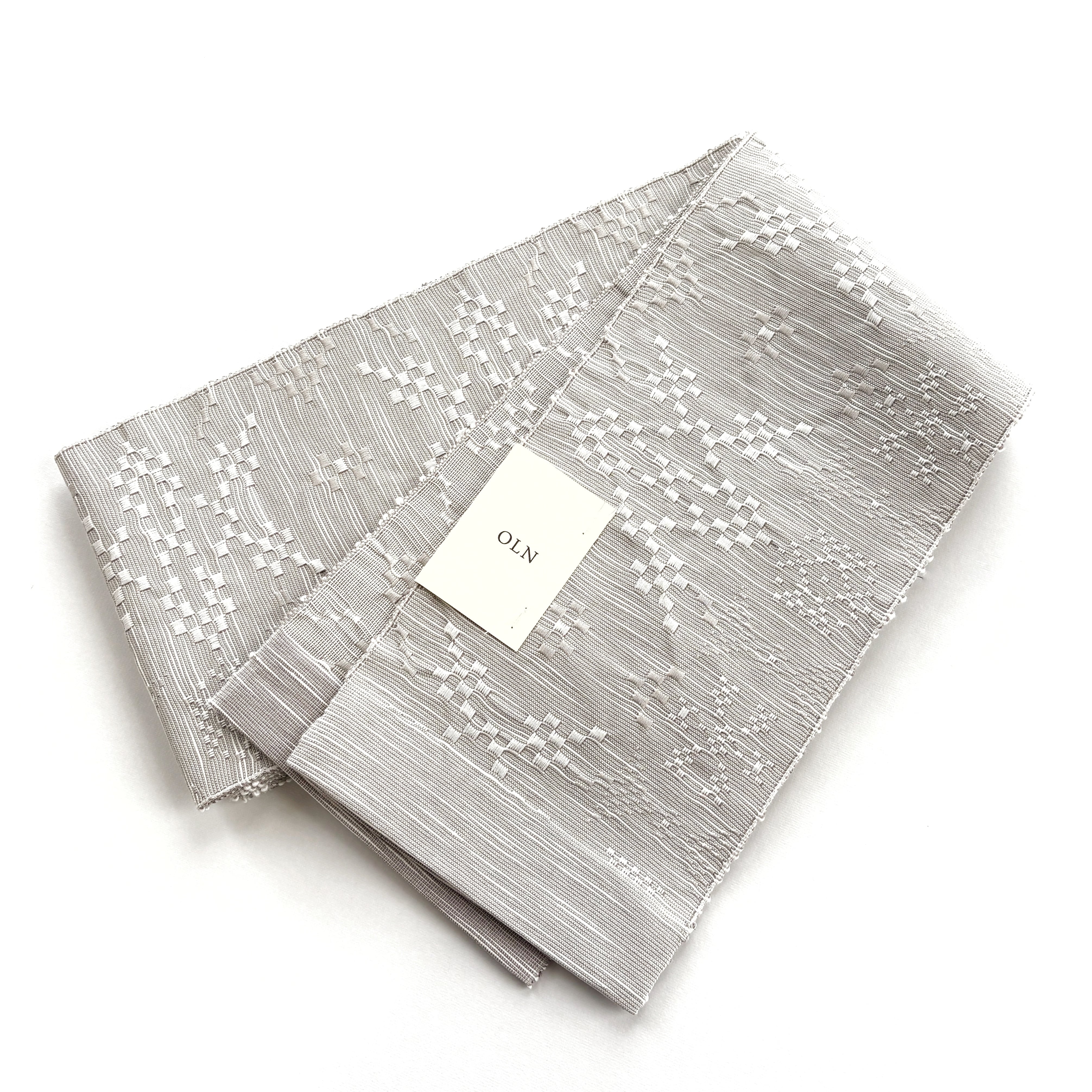 半幅帯【OLN】en coton 雪花 snow gray | ウスキ呉服店