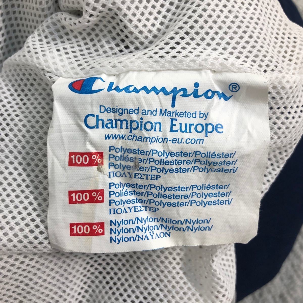 Champion ナイロン ジャケット L ライトグレー ネイビー チャンピオン