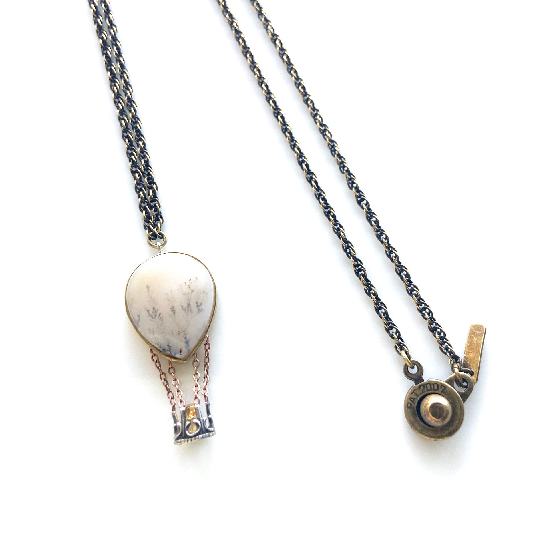 art jewelry marble　デンドリテック気球ネックレス