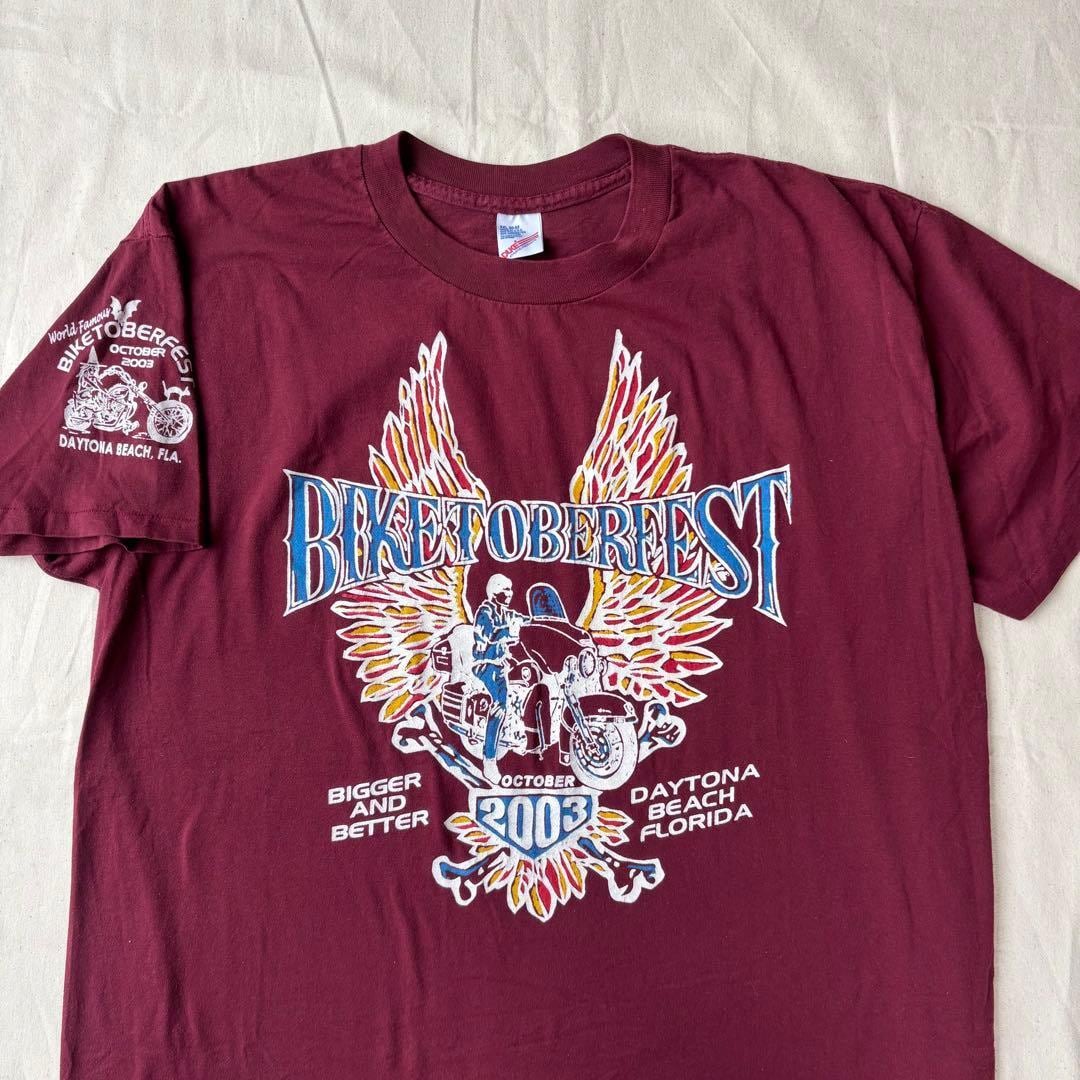80s HOG BROS Tシャツ L バイカー ハーレー フェード ビンテージ | UC
