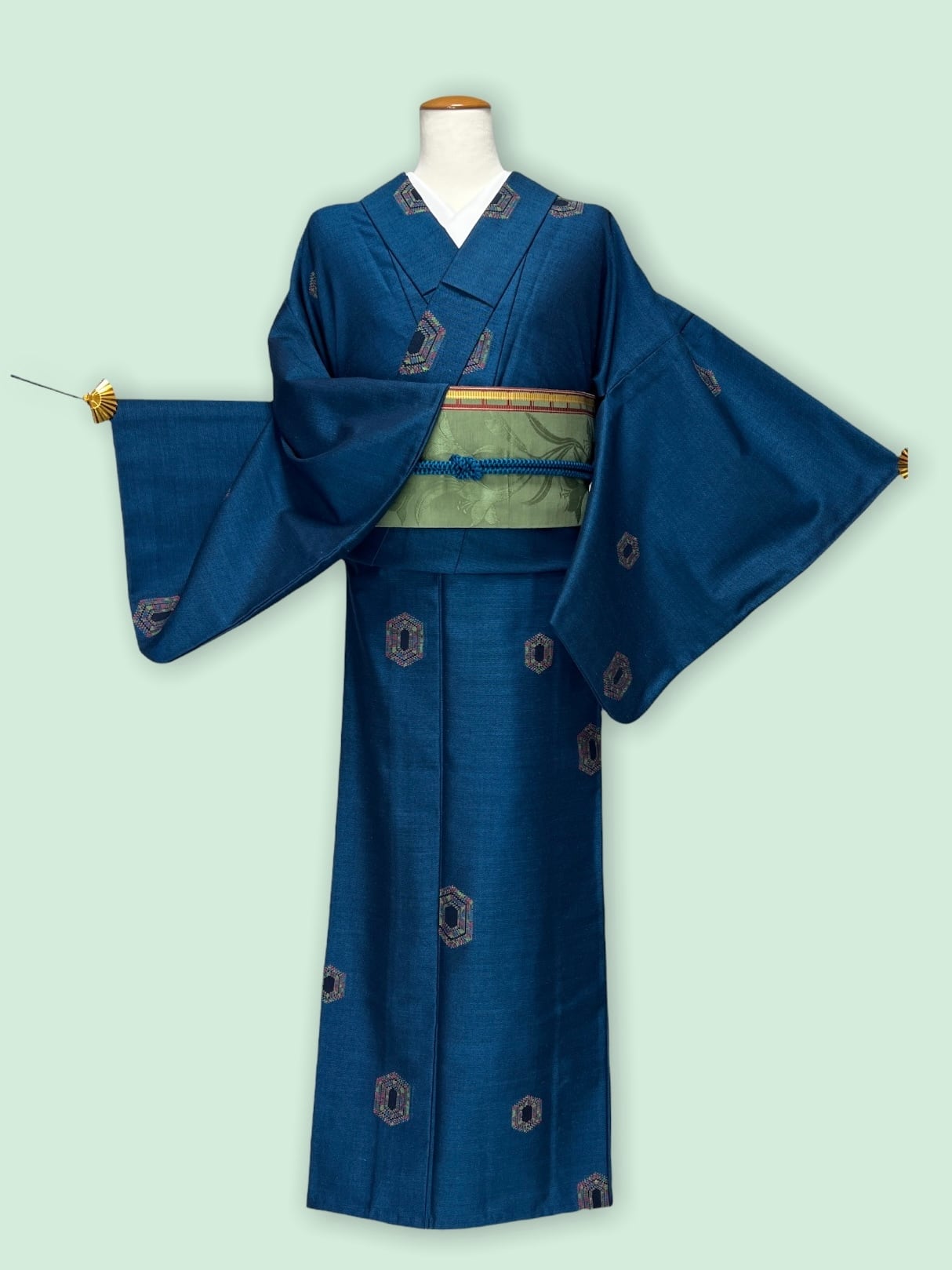 小紋 単衣着物 着物 きもの カジュアル着物 リサイクル着物 kimono