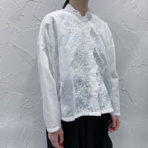 mizuiro ind lase stand collar wide shirt