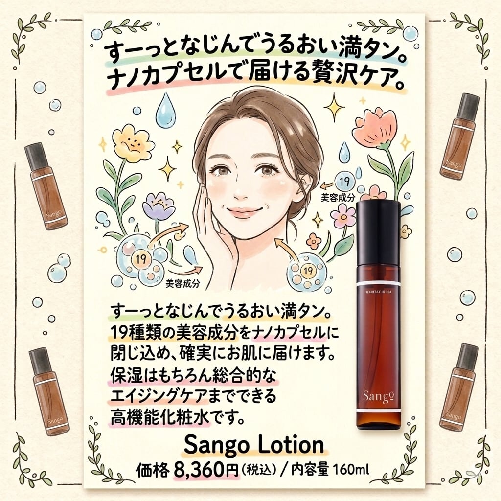 正規販売店】Sango（サンゴ）ローション｜ヒト幹で満たす浸透・保水