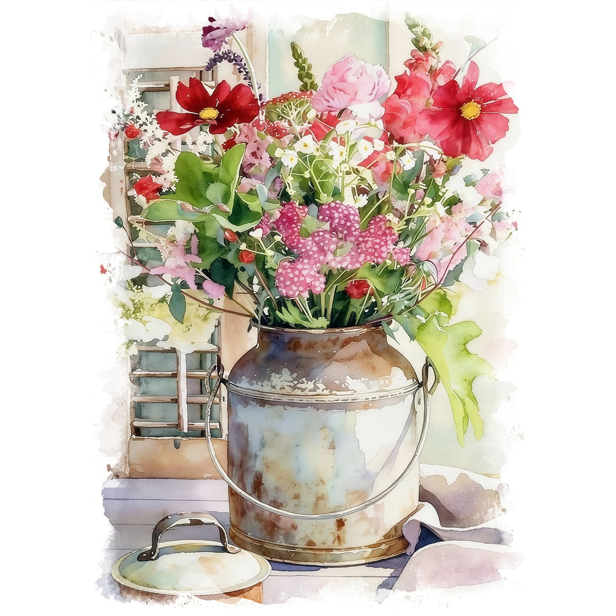 絵画 花の絵 インテリアアート額付き 水彩画・油絵調 WAT0392