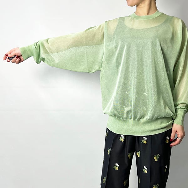 SALE] LOEFF ロエフ シアー クルーネック ニット プルオーバー 8813