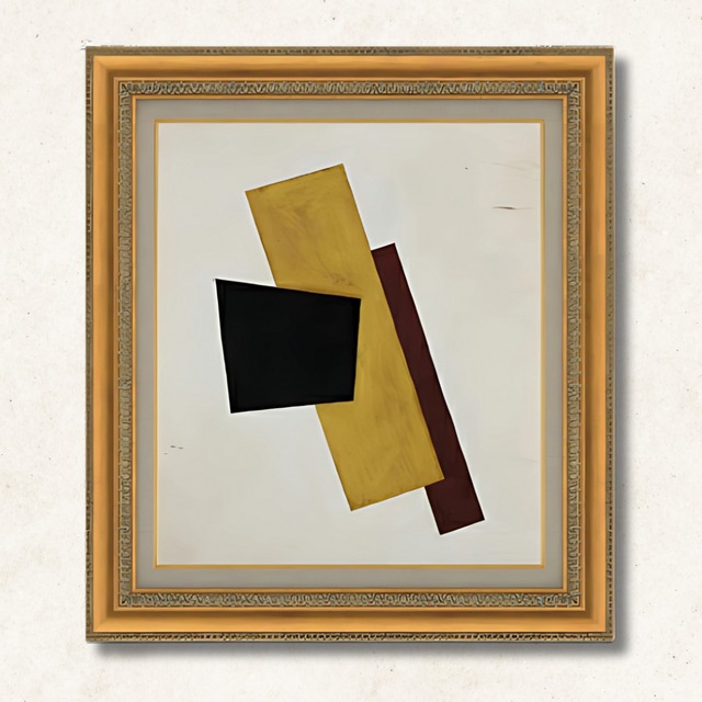 リュボーフィ・ポポーワ《コンポジション（1917）》F10 | 手描き油絵複製画 - ロシア構成主義の力強い造形美