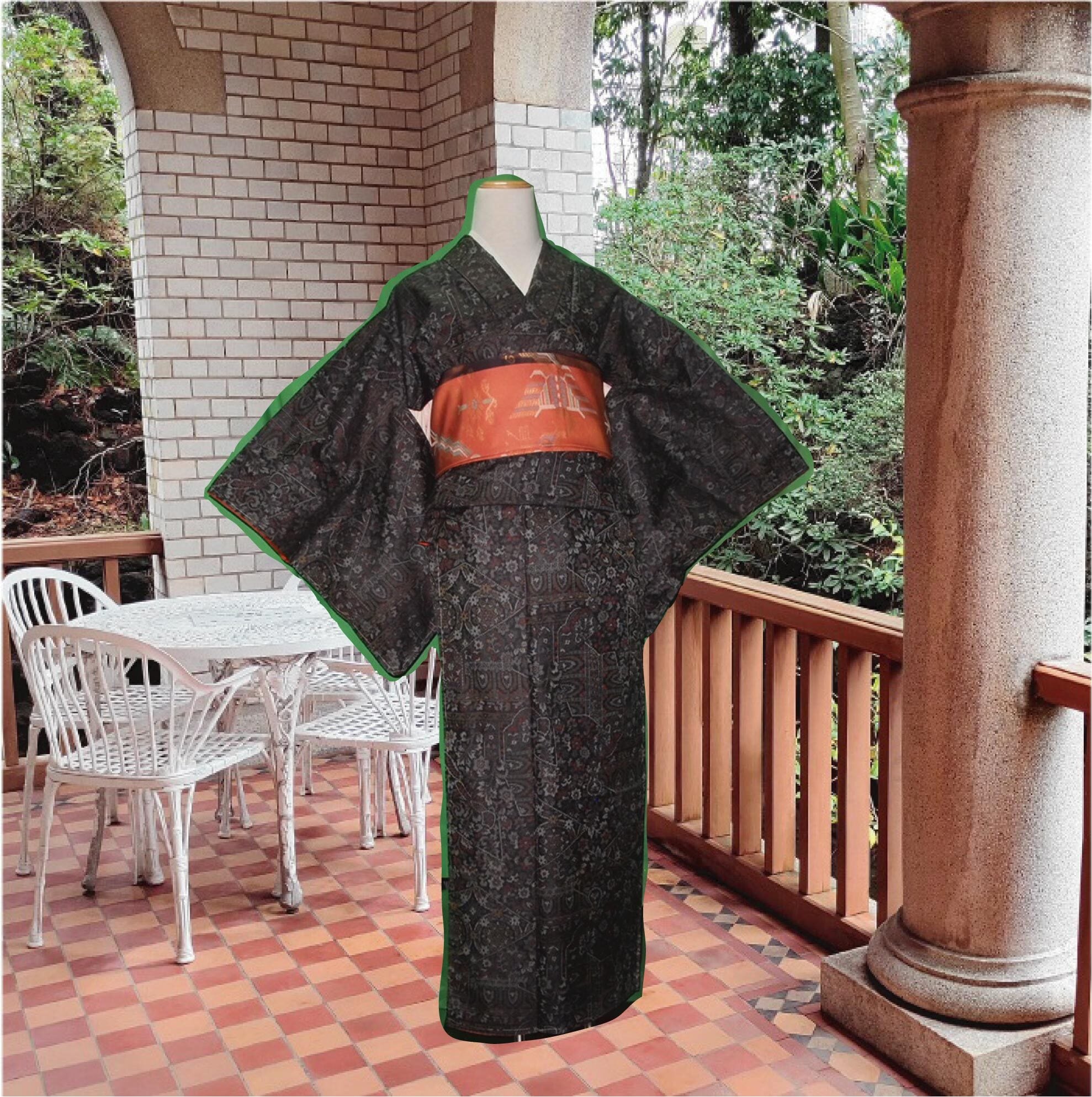 訪問着】藤紫色に部分絞りと梅の花柄の着物 | ひふみ屋