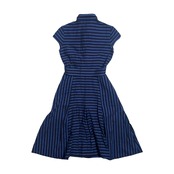 BARNEYS NEW YORK バーニーズニューヨーク ボーダー 半袖シャツワンピース 36/ネイビー