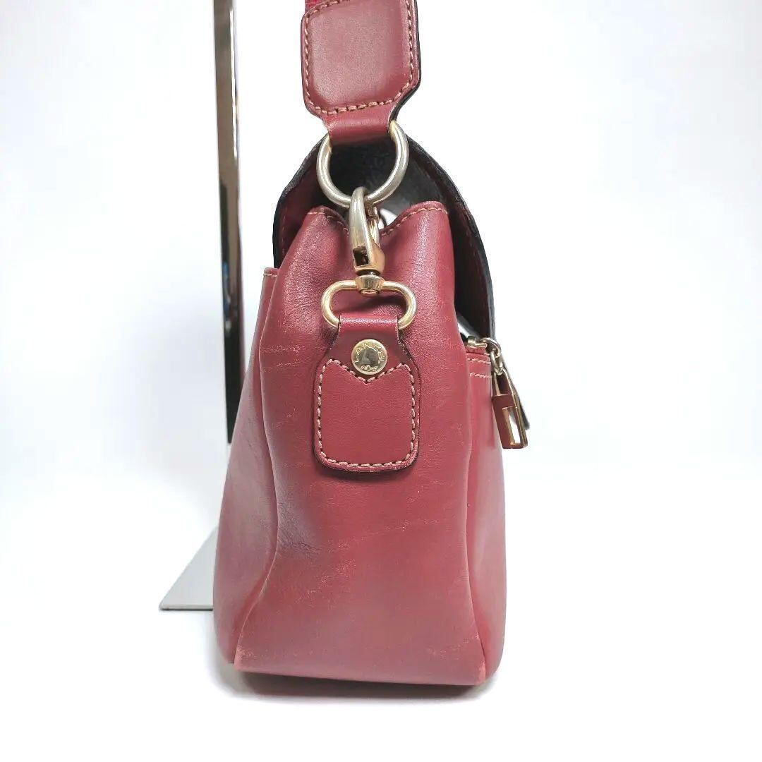 ヴィンテージ LANCEL ランセル ショルダーバッグ 赤 レッド 革 レザー 