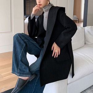 Waist-tie Hooded Coat 236903