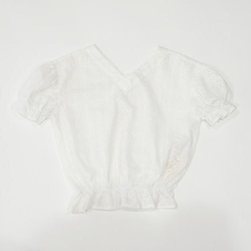PETITMIG (プチミグ) / blouse P5 v-neck  / white / 130cm