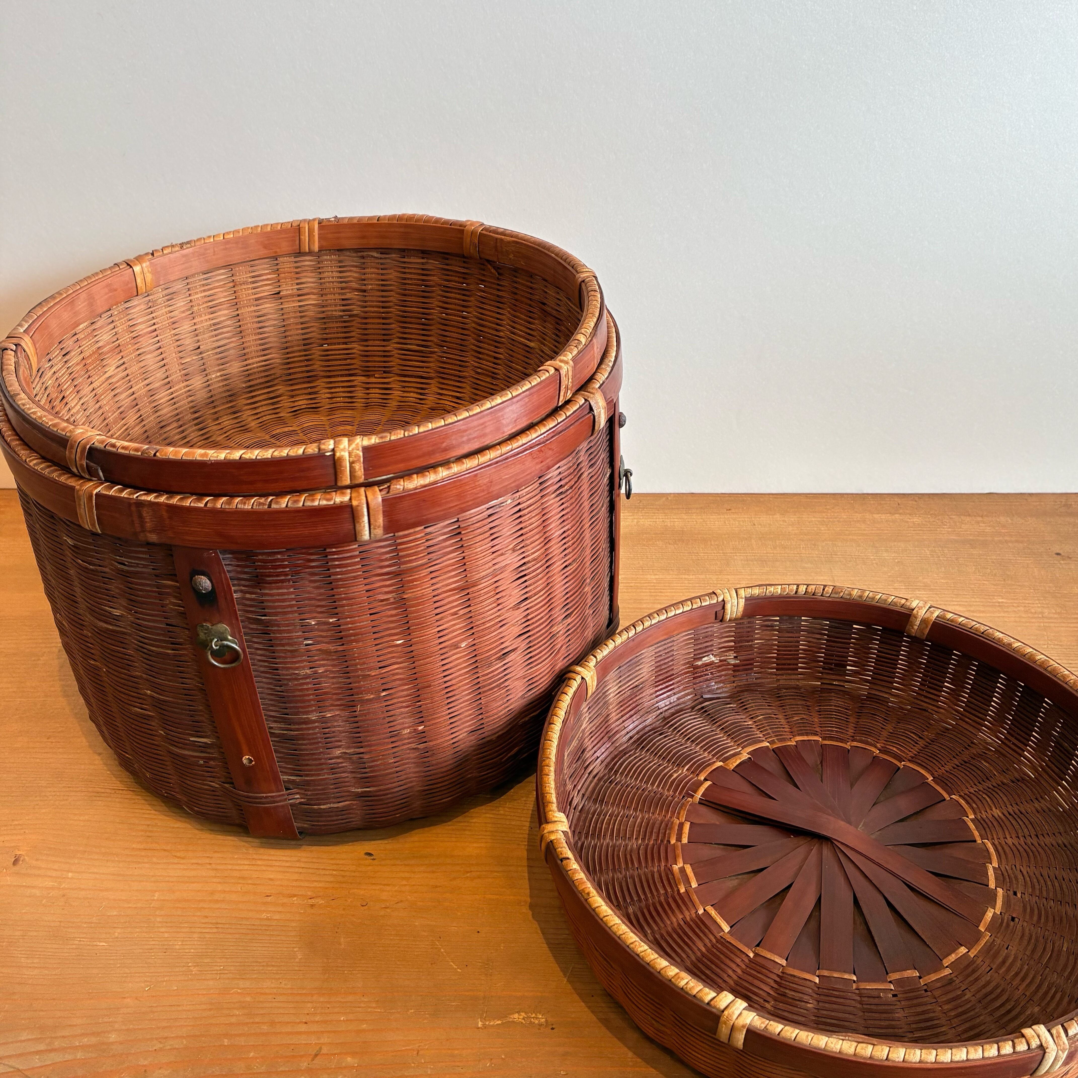 現状品 桶魚籠 木製 桶ビク 釣具 古民具 釣道具箱 水箱 魚籠 収納 道具