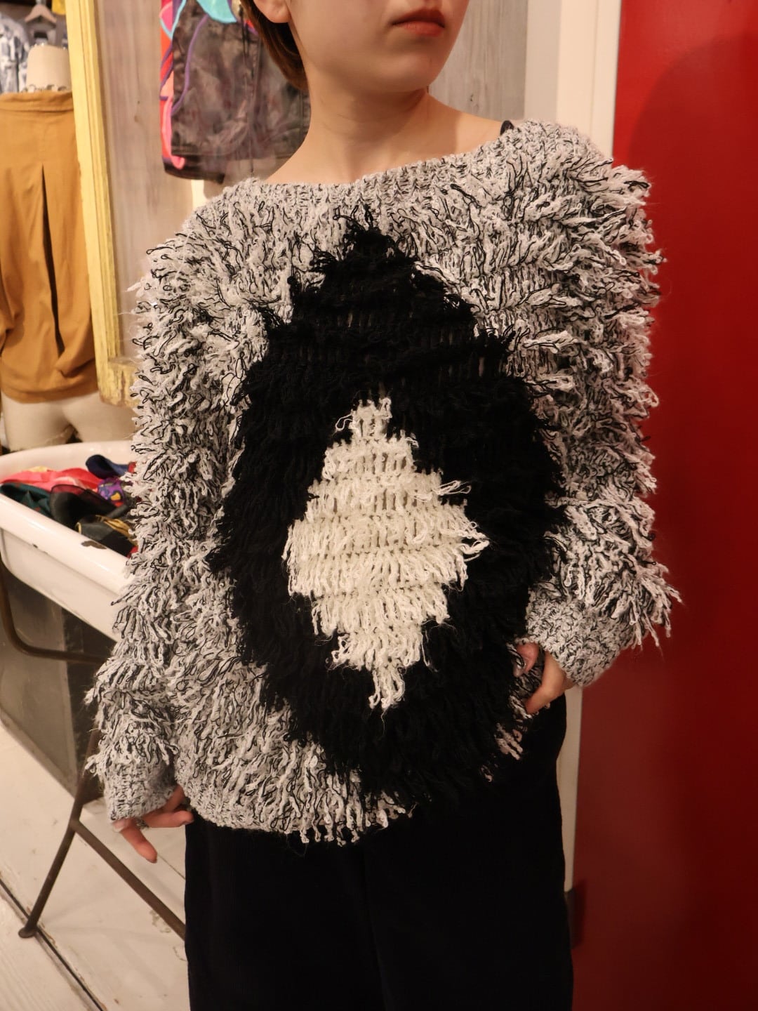 fringe design knit sweater【1748】
