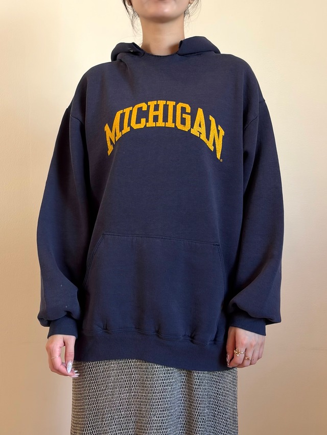 CU17-7 USED HOODIE "MICHIGAN" -NAVY-
