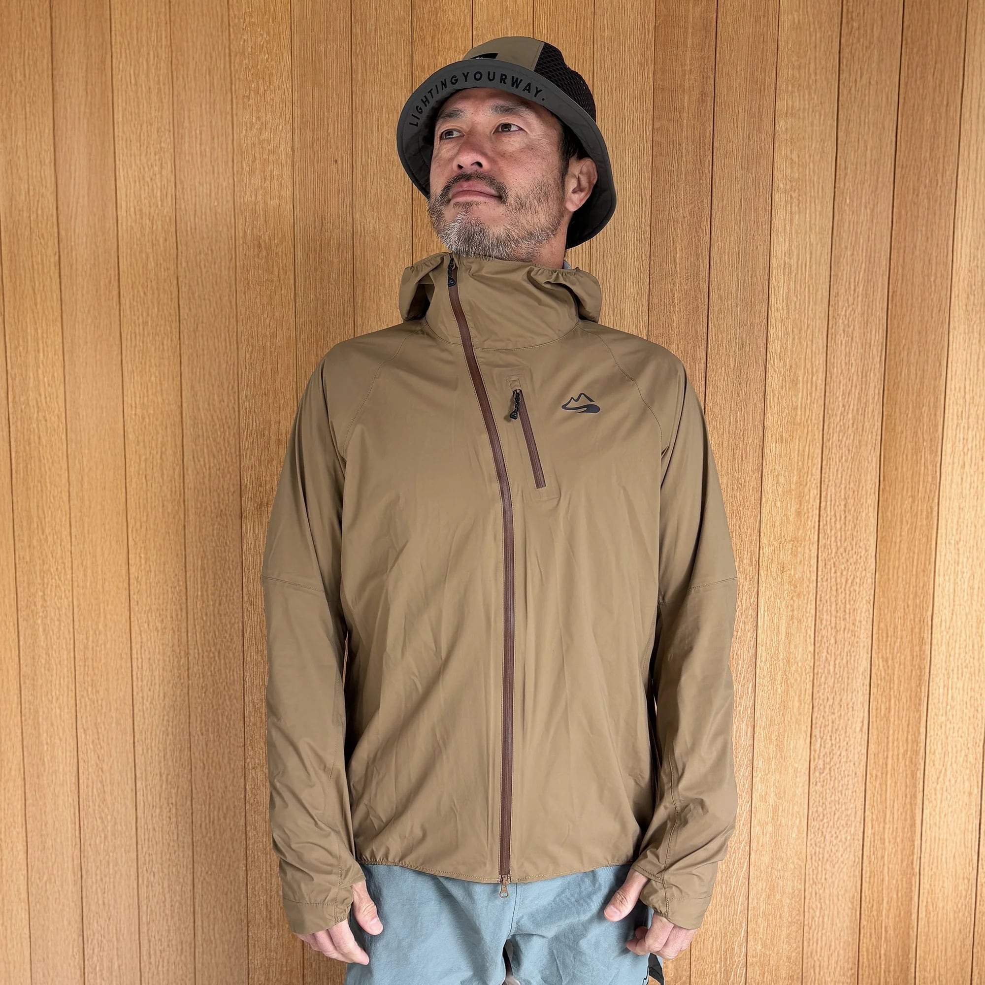 milestone（マイルストーン）UP-SWING Rain Hoody -キャラメルブラウン