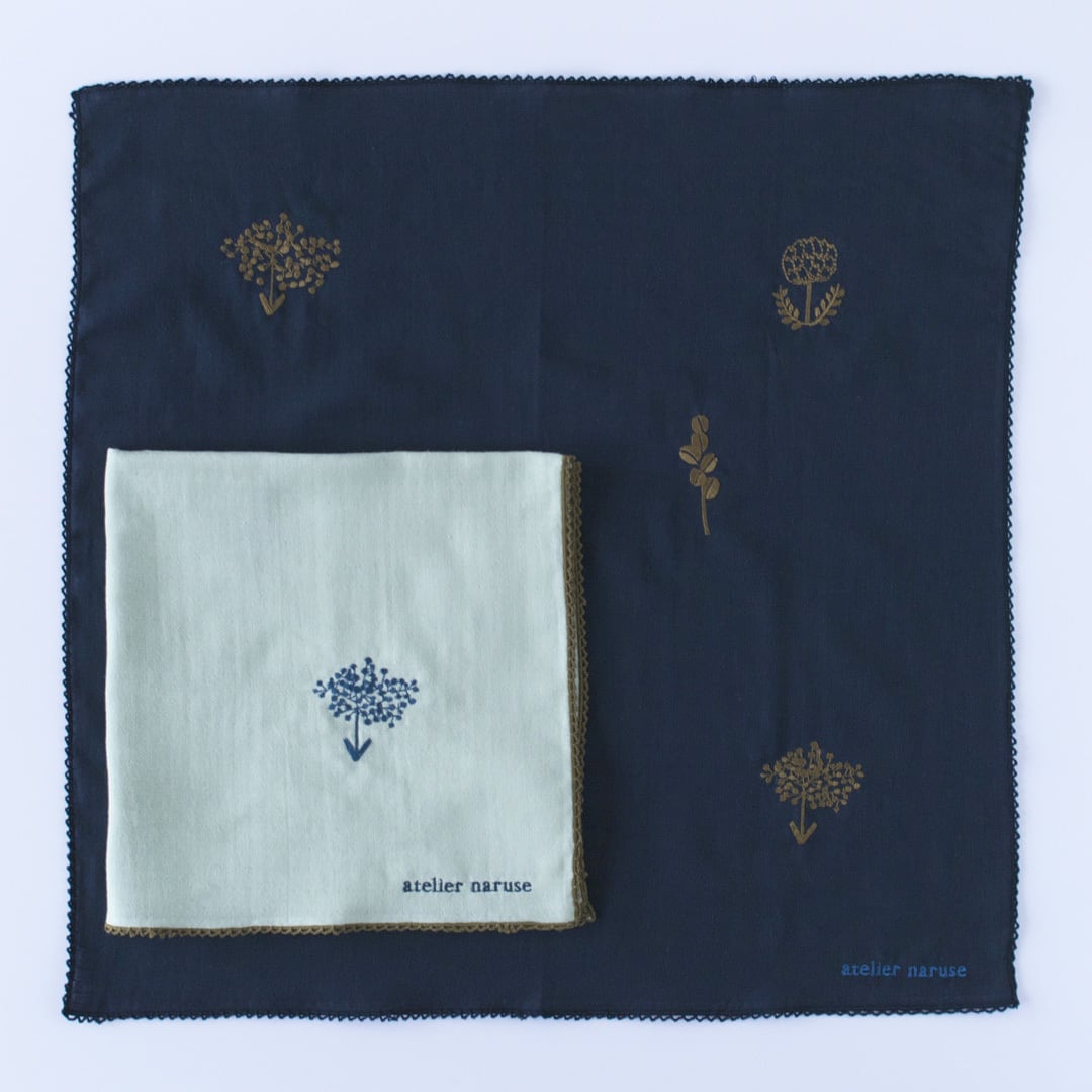 atelier naruse アトリエナルセ アトリエナルセノハンカチ monotone flower