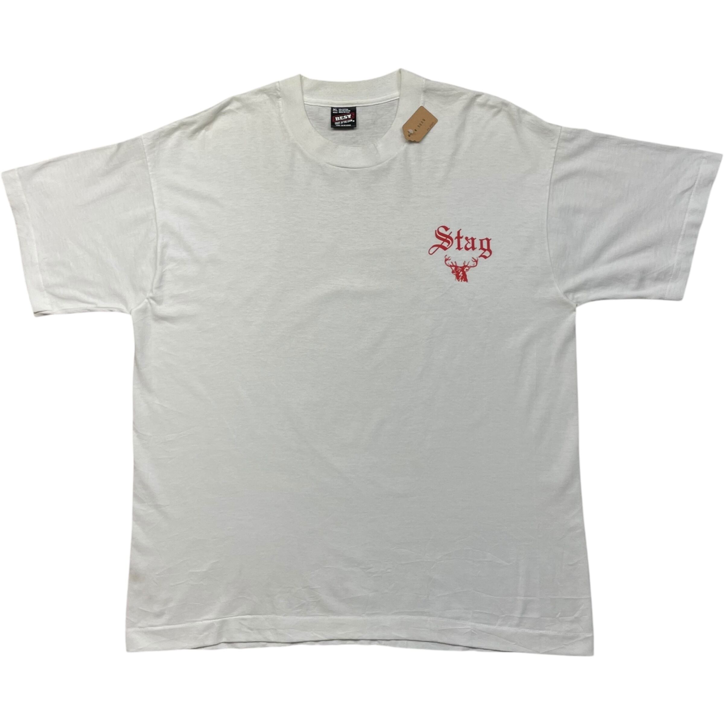 《XL》FRUIT OF THE ROOM フルーツオブザルーム Tシャツ 雄鹿 ワンポイント シングルステッチ USA製 90年代 vintage no.8747