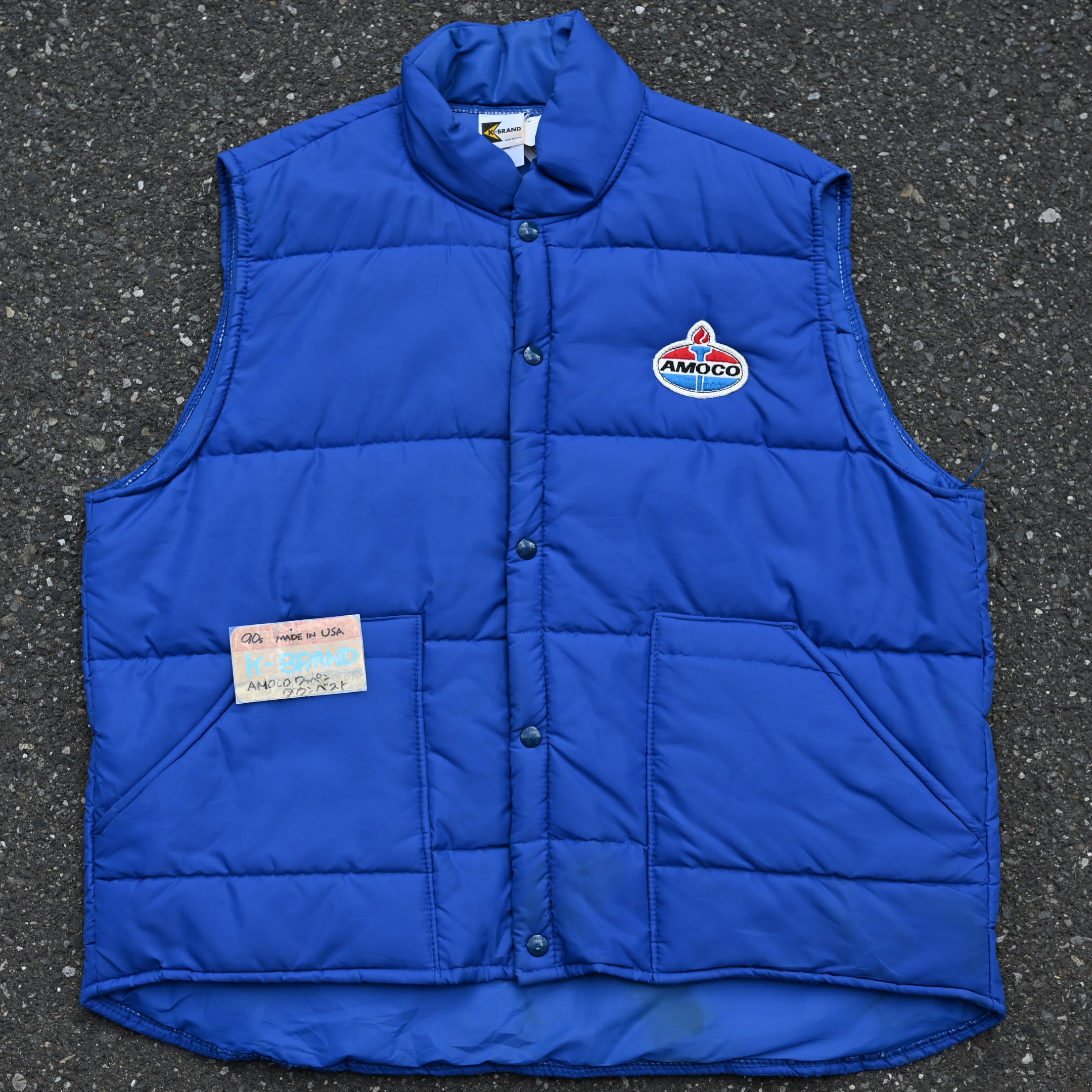 90s 米製 K-BRAND AMOCOワッペン ダウンベスト AKB | 古着屋PENNY