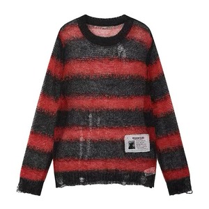 [PHYS] wool mohair soft knitted striped sweater