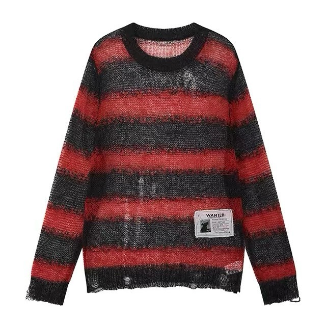 [PHYS] wool mohair soft knitted striped sweater