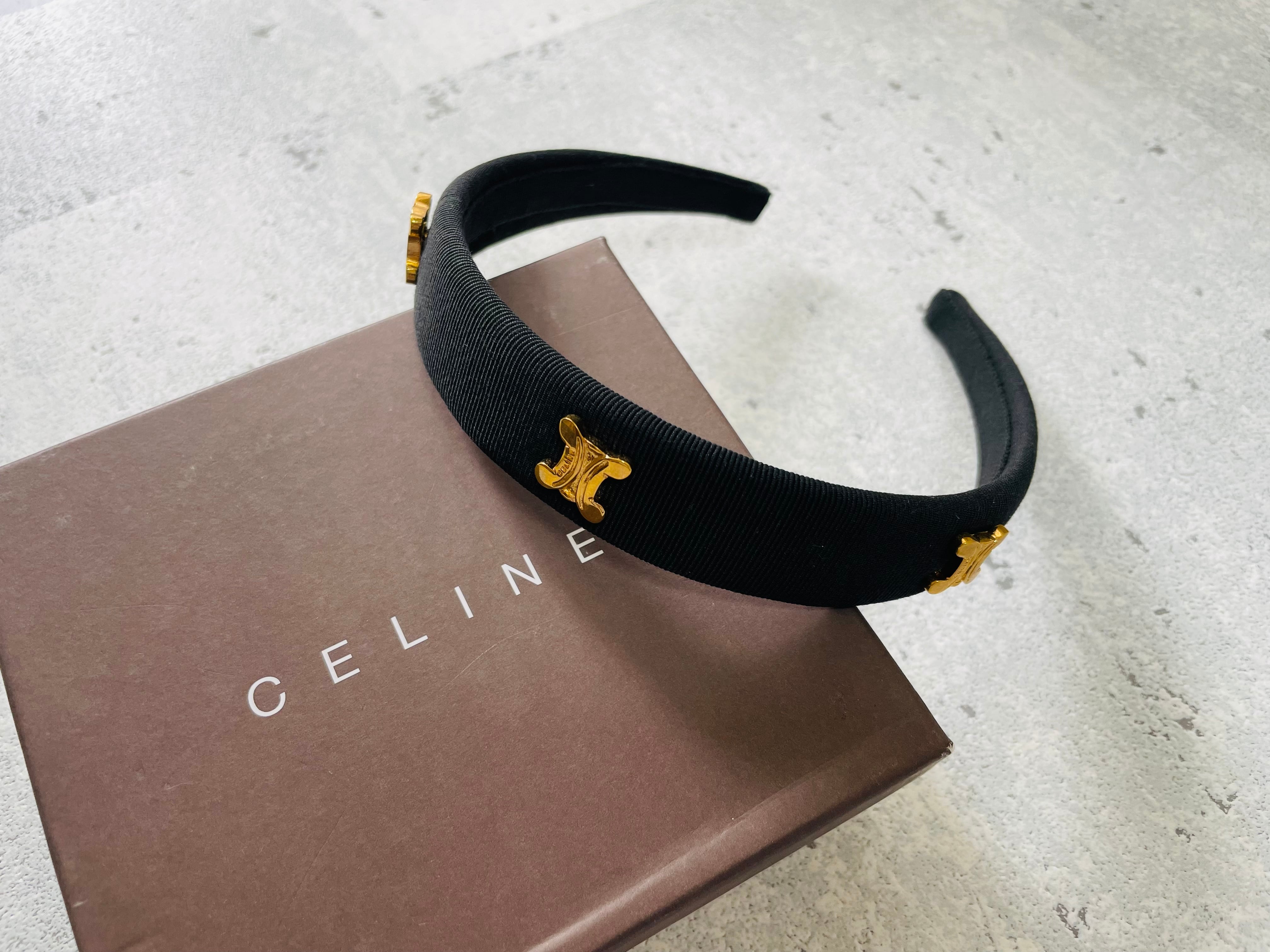 CELINE トリオンフポイント カチューシャ ブラック | Petit luxe Vintage
