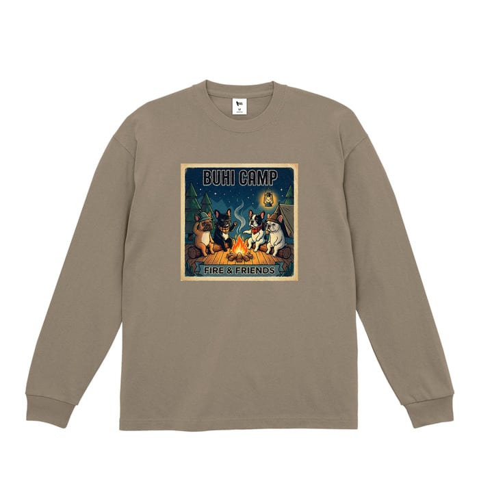 BUHI CAMPビックシルエットロングTシャツ(Khaki)