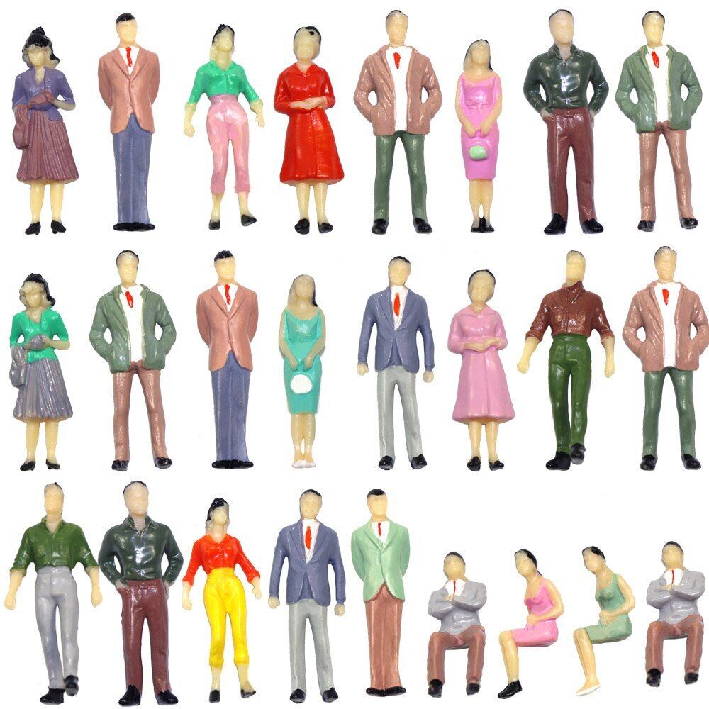 【在庫のみ】情景コレクション 人間 人形 人物 人間フィギュア 塗装人 1:50 35mm 50本入り 箱庭 装飾 鉄道模型 建物模型 ジオラマ 教育 DIY