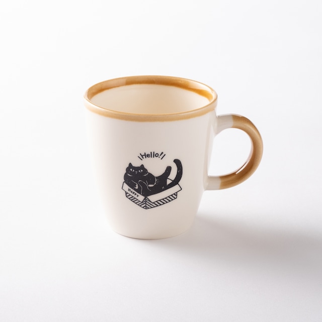 【美濃焼】黒猫マグカップ「ネコマグ　クロ」