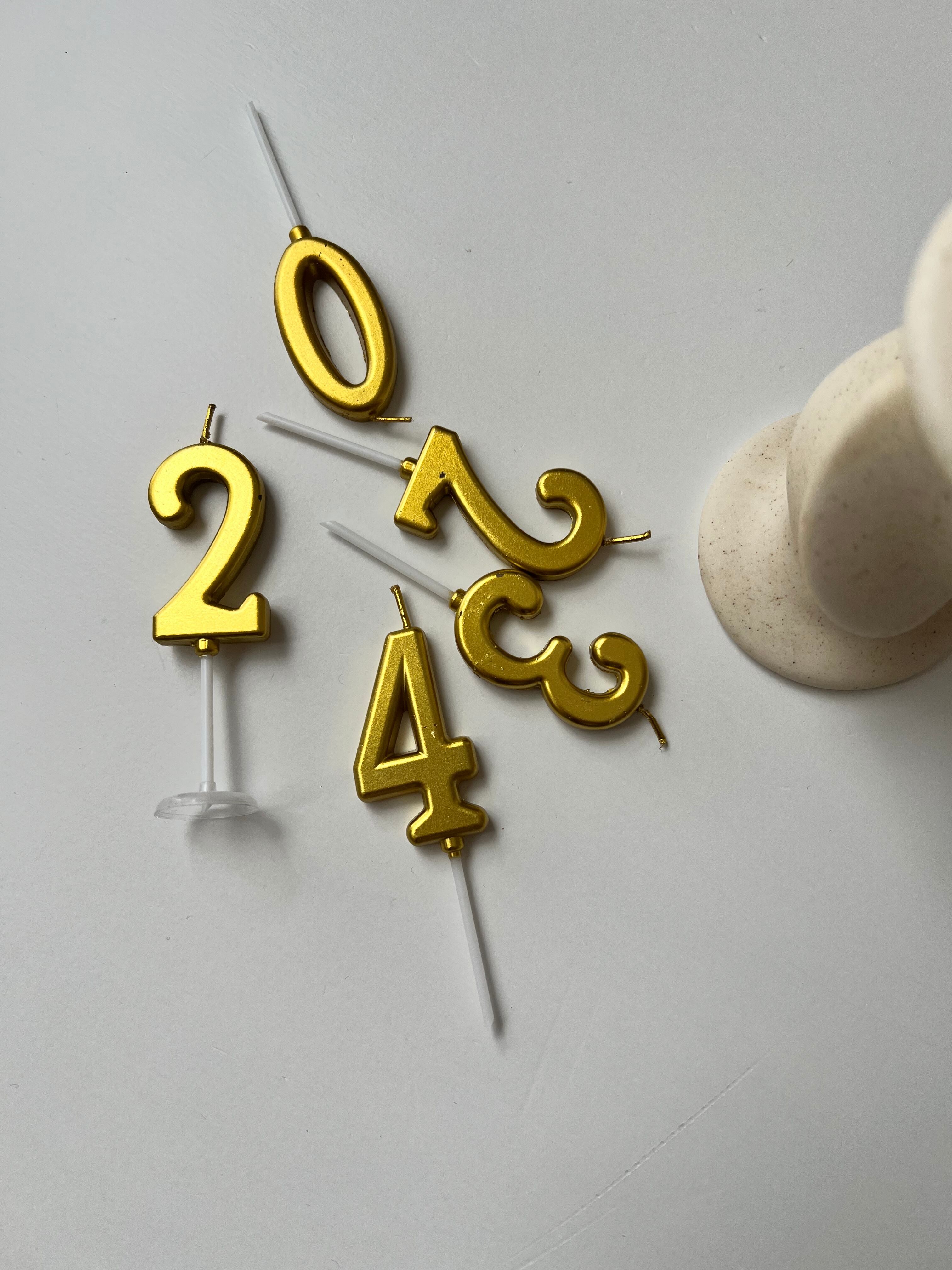 【即納/送料無料】gold number candle