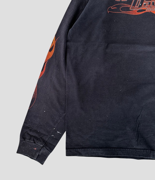 -Harley Davidson- Vintage 00s XL Flame pattern Long Sleeve T-shirt made in USA