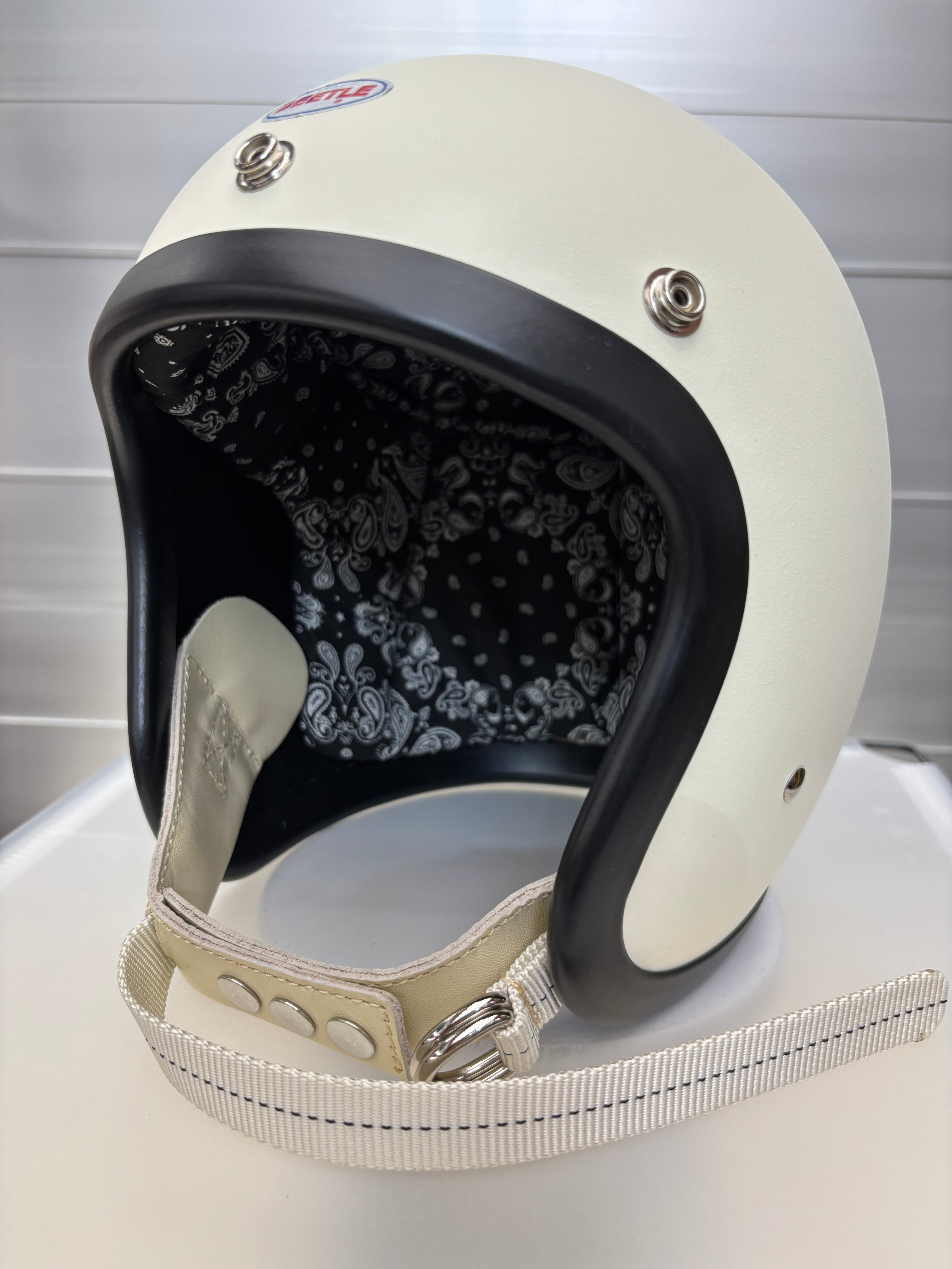 オーシャンビートル LAC 別注マットアイボリー ペイズリーインナー黒! Wストラップ白! 各サイズ有り SALE中! 送料無料!