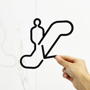 ツケレルン（1way ピクトサイン）軽量 アクリル 突き出し 看板（エスカレーター下りサイン ）1way-0101