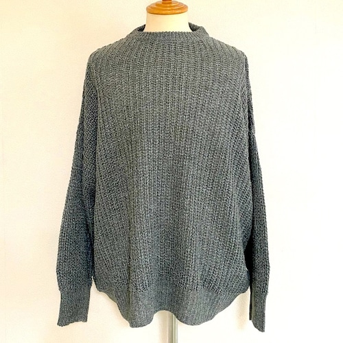 Super Big Crew Neck Knit　Moku Gray