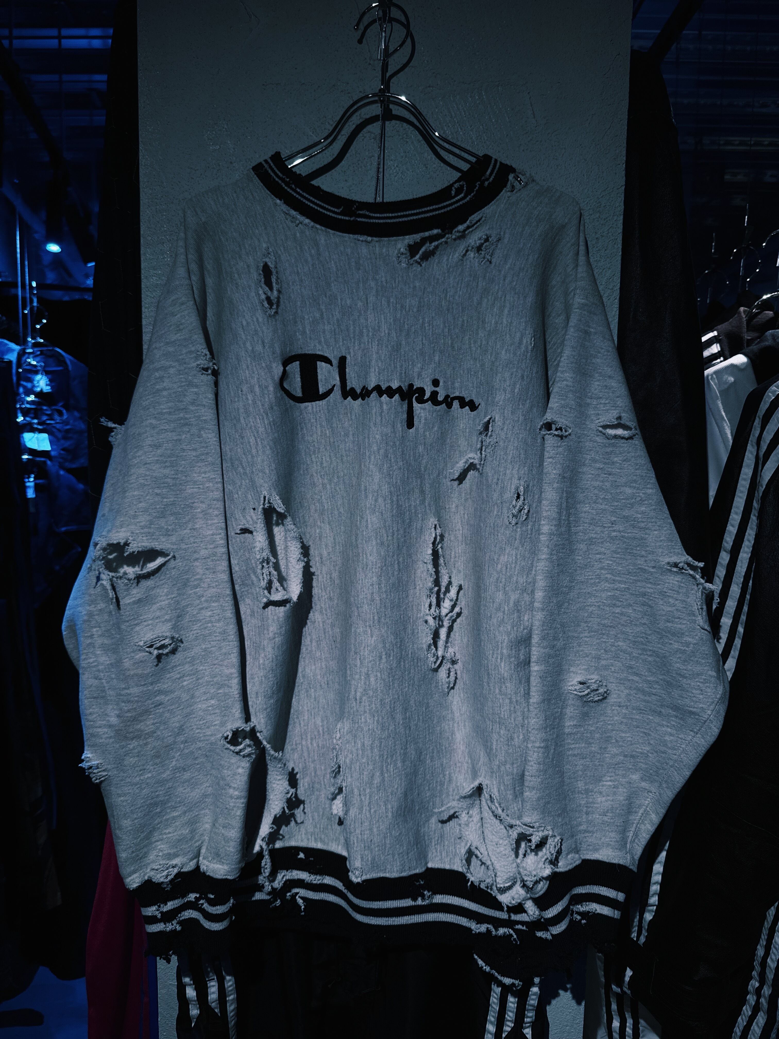 【D4C】“Champion”REVERSE WEAVE boro custom Re:make pullover sweat