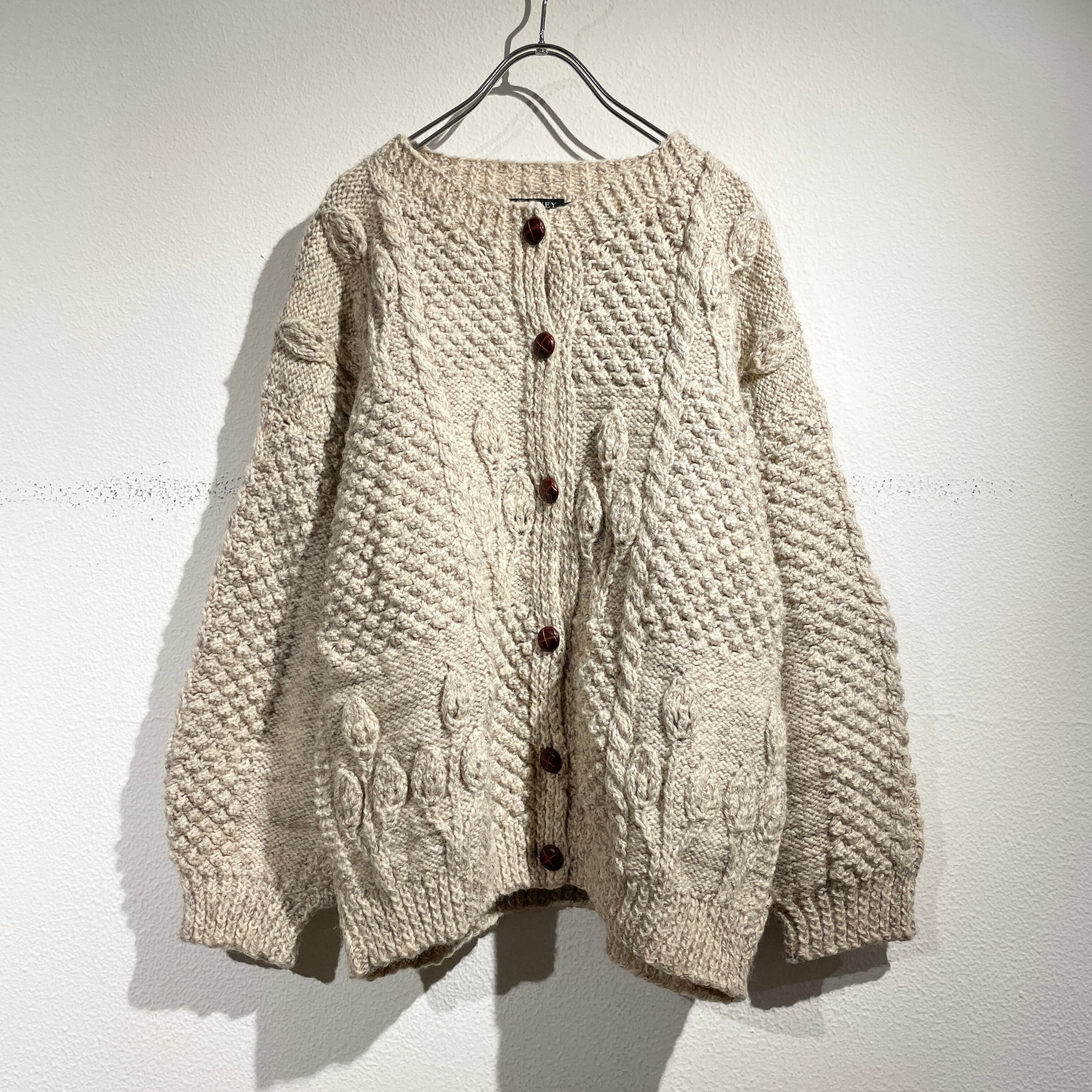【極美品】knitted by hand　ドッグモチーフニットカーディガン