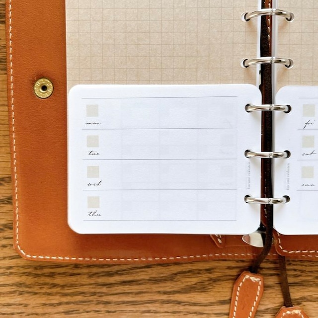 【はんぶんこリフィル下半分用】ミニ6サイズ/フリーウィークリー