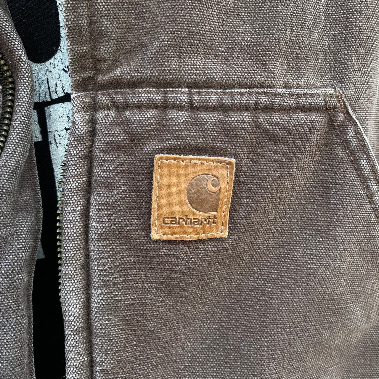 Carhartt カーハート ダック地 モックネックベスト メンズL 古着 ボア 