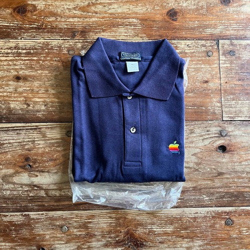 1980-90's Deadstock "Apple Rainbow" Employee Polo Shirt/XL